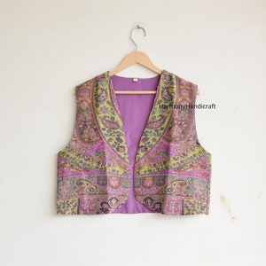 Wool vest, Hand Embroidery vest, Cotton quilted vest, sleeveless jacket, vintage quilted jacket, boho vest, handmade wool vest, Indian vest
