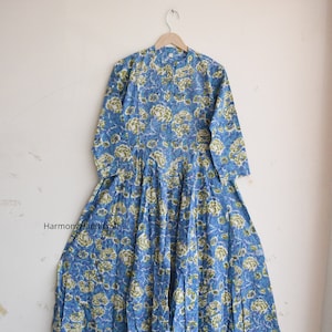 Cotton Block print dress, Cotton Ruffle dress,Cotton tier dress,Handmade long dress,Cotton boho dress,Indian cotton dress,Cotton Maxi Dress,