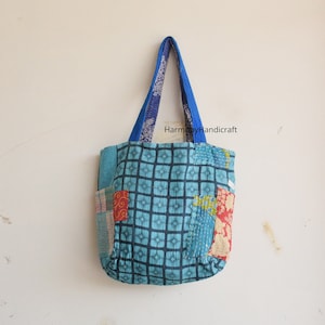 Kantha-Umhängetasche, Kantha-Einkaufstasche, handgemachte Tasche, Baumwoll-Kantha-Tasche, Kantha-Einkaufstasche, große Boho-Tasche, Kantha-Jhola-Tasche