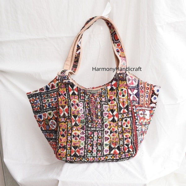 Banjara Tote bag, Vintage afghani bag, Handmade Embroidery Bag Shoulder Bag, Large Tote, Woman Handbag, Patchwork Bag Afghani embroidery Bag