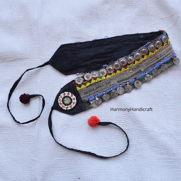 Afghani belt, Belly Dance Belt, Vintage Banjara Belt, Tribal Kuchi belt Indian Antique Banjara Gypsy Belt, Mirror work belt, Ethnic belt