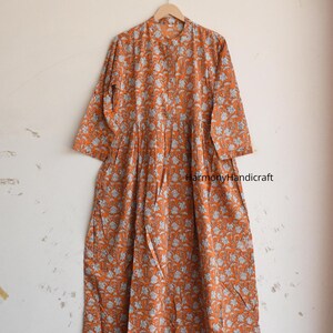 Cotton long dress, Hand block print dress, Floral long block print dress,Cotton maxi dress, Handmade dress,Indian style dress,Printed dress