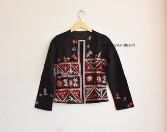 Indian Handmade embroidery jacket, Women Banjara Jacket, Bohemian Jacket, Afghan Work Jacket, Kutch Jacket, Cotton Thread Work Jacket