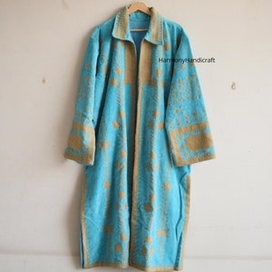 Velvet Long Coat, Velvet Embroidery Coat, Floral Velvet Jacket, Velvet Coat Boho Kimono Jacket,Velvet Party Coat,Bohemian Jacket,Winter Coat