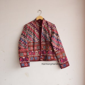 Indian Handmade embroidery jacket Women Banjara Jacket, Bohemian Jacket, Boho short Jacket Kutch Jacket Cotton Thread Work Jacket, Navratri
