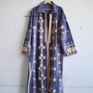 Velvet Long Coat, Velvet Embroidery Coat, Floral Velvet Jacket, Velvet Coat Boho Kimono Jacket,Velvet Party Coat,Bohemian Jacket,Winter Coat