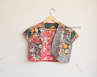 Kantha Crop jacket,Reversible kantha jacket, Short kantha jacket, kantha vest jacket,Kantha Waistcoat, Kantha long jacket, boho jacket