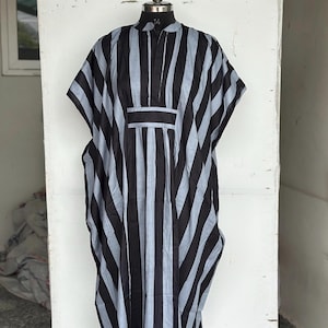Cotton stripe kaftan, Pareo kaftan, Summer long kaftan, Beach cover up,printed kaftan,Hand block print cotton Kaftan, boho lounge kaftan