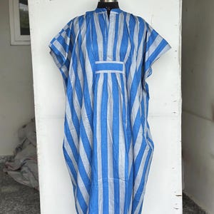 Cotton stripe kaftan, Pareo kaftan, Summer long kaftan, Beach cover up,printed kaftan,Hand block print cotton Kaftan, boho lounge kaftan