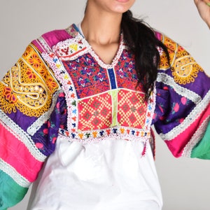 Kuchi yoke, Vintage Afghan Kuchi Banjara Hand Embroidered Choli, Patchwork Neck Yoke, Banjara Kutch Applique, Afghani Patch Yoke, Dress yoke