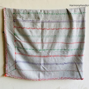 Nakshi kantha, Exclusive heavy kantha, Indian vintage kantha, white kantha quilt, Cotton kantha quilt, Nakshi throw, Recycled cotton blanket image 5