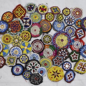 Lot of 500+ vintage afghani patch, Banjara Yoke, Mirror Work Afghani Hand Embroidered Neck Yoke,Vintage Banjara Neck Yoke, Handmade Patches