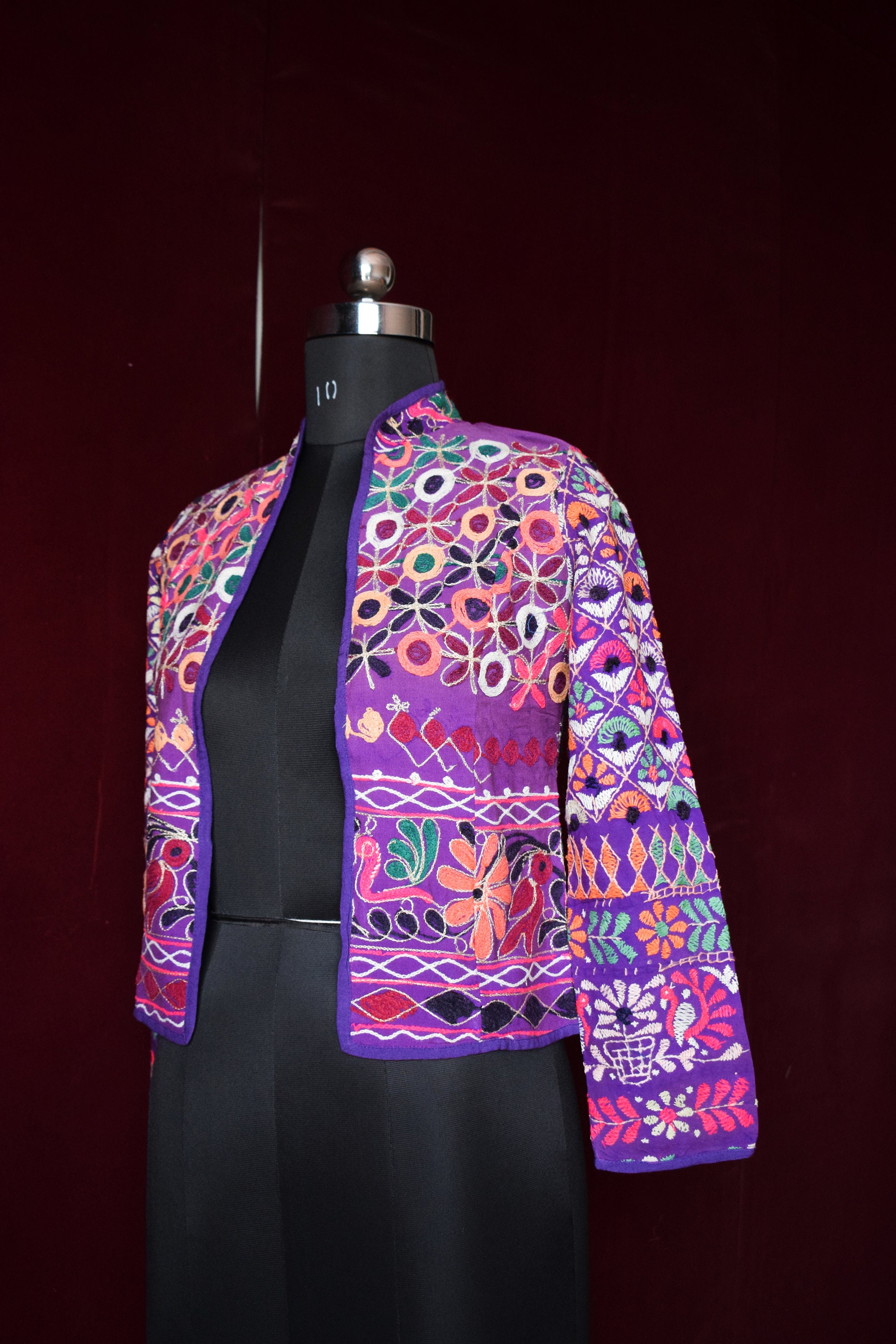 Indian Handmade Embroidery Jacket Women Banjara Jacket, Bohemian Jacket, Boho Short Jacket Kutch
