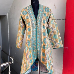 Kimono Cappotto Accappatoio Abito, Cotone Indiano Donna Boho Kantha Kimono Cappotto Accappatoio Abito, Cotone Indiano Donna Boho Kantha