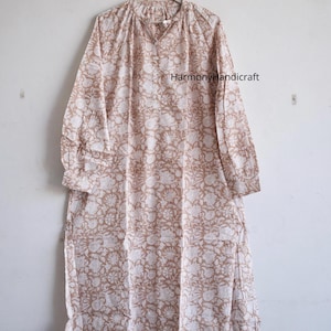 Cotton long dress, Hand block print dress, Floral long block print dress,Cotton maxi dress, Handmade dress,Indian style dress,Printed dress