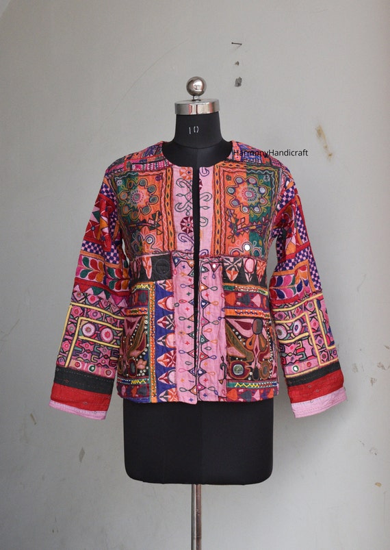 Banjara Jacket, Indian Handmade Embroidery Jacket, Patch Work Jacket  Women's Jacket, Bohemian Jacket, Boho Jacket, Cotton Thread Work Jacket 