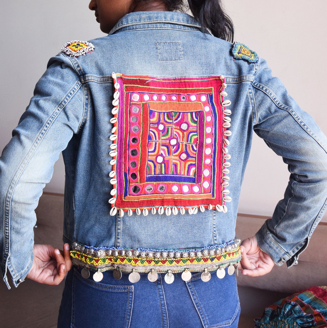 Boho Denim Jacket Jean Jacket Embroidery Denim Jacket - Etsy