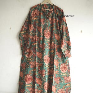 Cotton long dress, Hand block print dress, Floral long block print dress,Cotton maxi dress, Handmade dress,Indian style dress,Printed dress