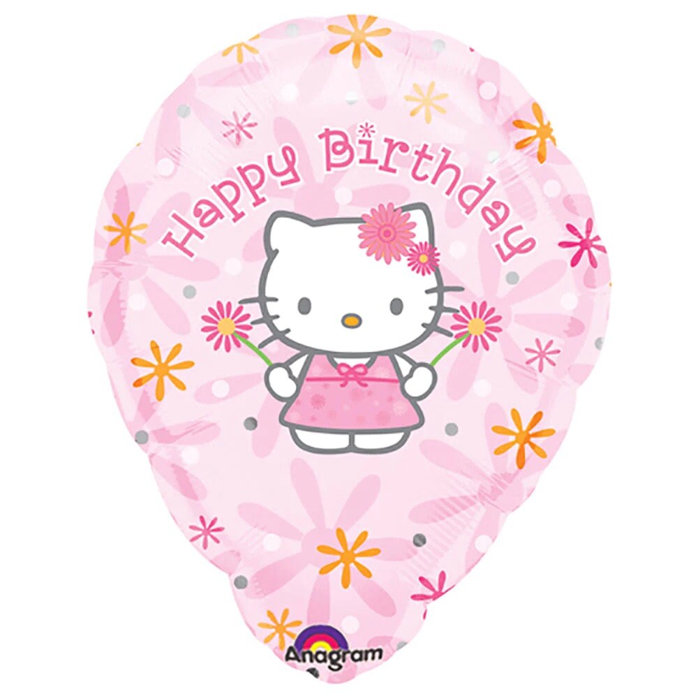 Hello Kitty Birthday Floral Personalized 18 Balloon from Anagram