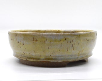 Handmade Bonsai Pot - Yellow Speckle