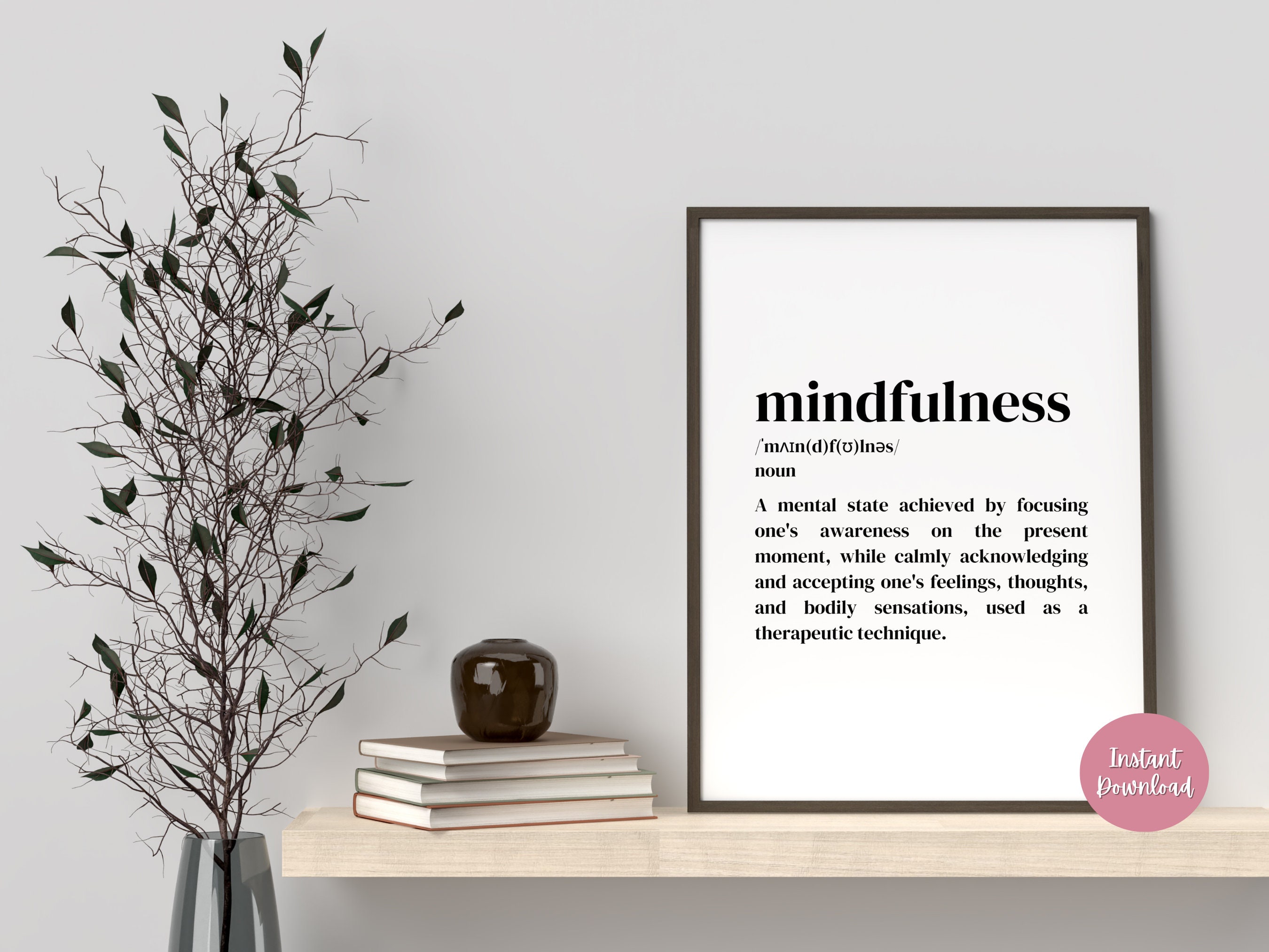 Printable Wall Art , Mindfulness Poster, Printable Wall Defenition Home ...