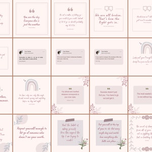 Editable Mindfulness Instagram Posts| Motivational Quotes for Social Media| Canva Template| Quote Graphics