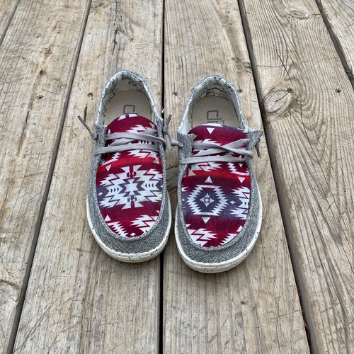 Mens Sunset Aztec Custom Hey Dude Etsy