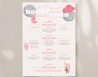 Dolly Parton Bachelorette Itinerary, Disco Cowgirl Trip (Digital Download)