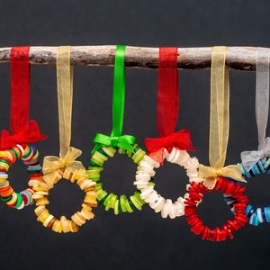 Handmade Button Christmas Wreath Tree Decoration, Gift Tag and Advent Calendar Filler