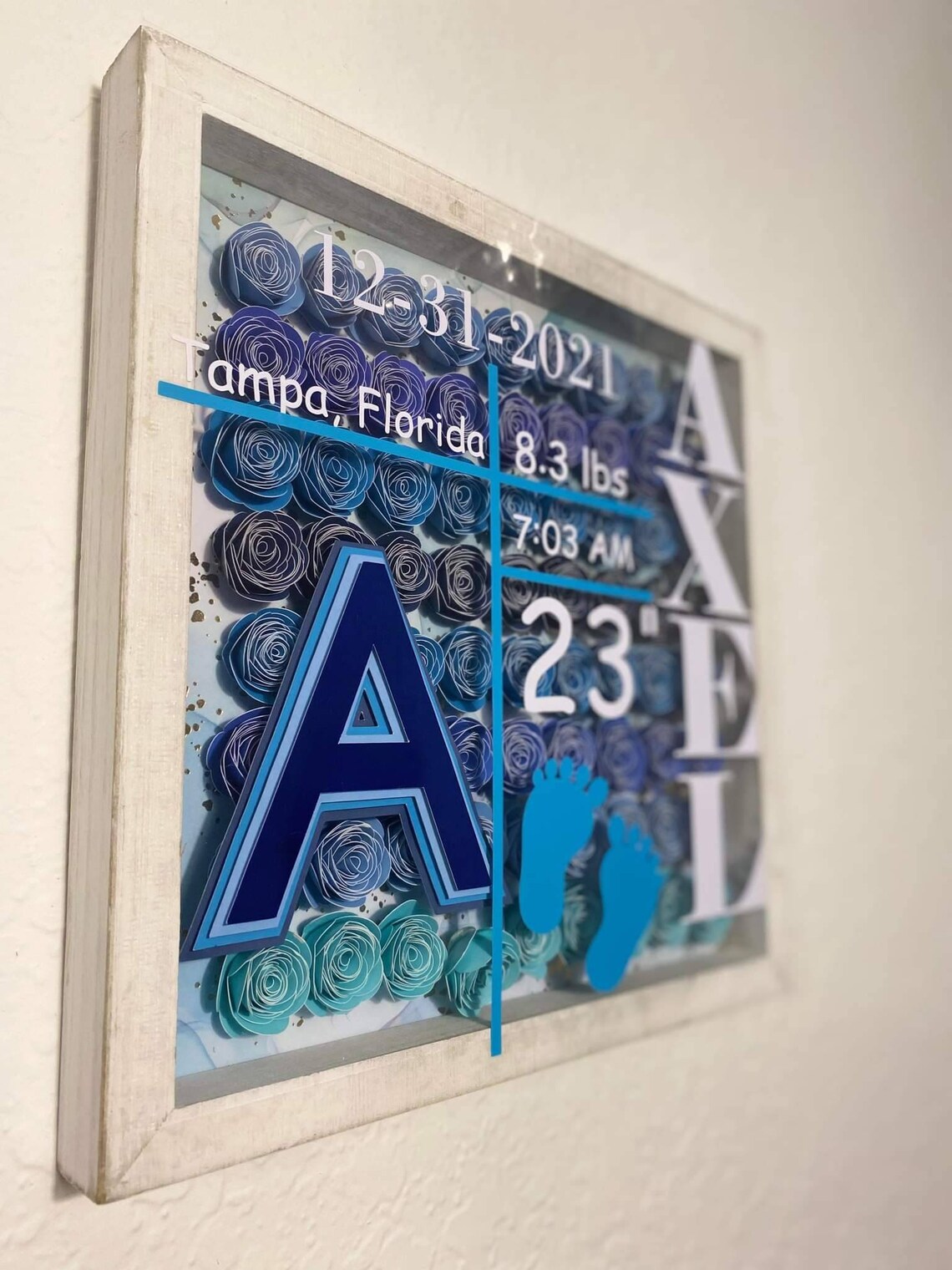 Birth Announcement Shadow Box Baby Boy Shadow Box Etsy