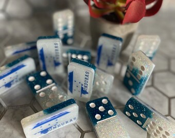 Custom Resin Domino Set | Handmade Family Game Night