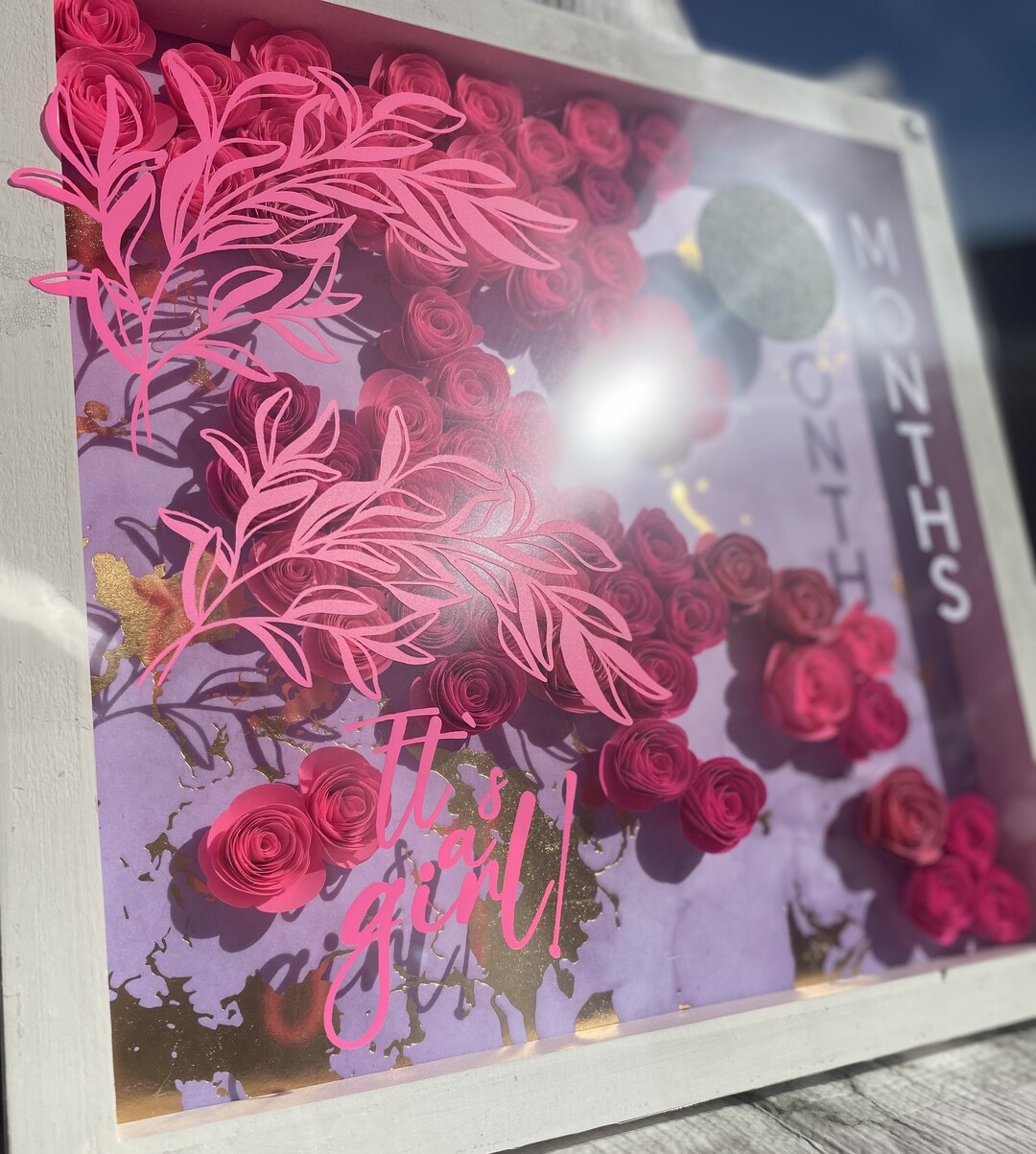 Baby Milestones Shadow Box Baby Girl Memory Box Etsy