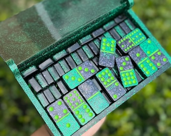 Custom Resin Domino Set | Handmade Family Game Night