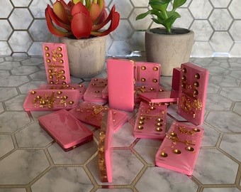 Handmade Resin Domino Set | Custom Family Game Night
