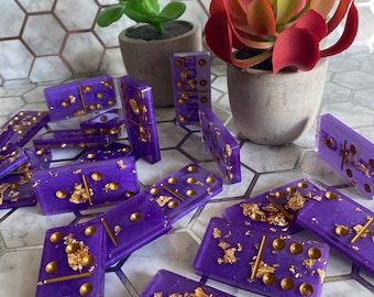 Custom Resin Domino Set | Handmade Family Game Night