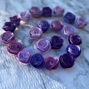 Rolled Paper Flowers  |  Pre-cut Paper Roses  |  20 Pcs of Unrolled Paper Flowers