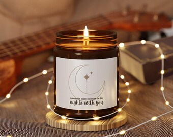 Nights With You Scented Soy Candle, Country Music Gifts, Cozy Home Decor, Country Music Lyrics Candle in Amber Jar, Romantic Gifts for Her