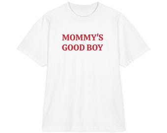 Mommy's Good Boy T-Shirt | Red Text Cute Typography