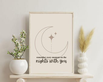 Country Music Inspired Poster Wall Art, Moon and Stars Bedroom or Nursery Decor, Western Birthday or Baby Shower Gift for Country Music Fans