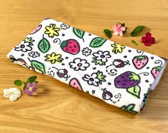 Fluffy Kitchen or Bath Hand Towel - Ladybugs & Flowers