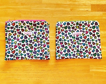 Lulet's Original Print "Wild Hearts" Handmade Zippered Pouch!