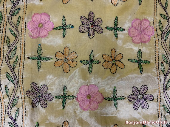 Vintage Hand Embroidered Kantha Work Dress, Handm… - image 5