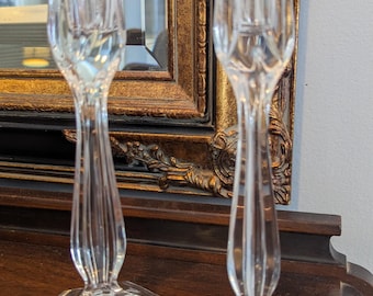Crystal Candleholders Set of two 8" Tall