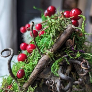 Charming Small Stone Cottage Birdhouse with berries image 10