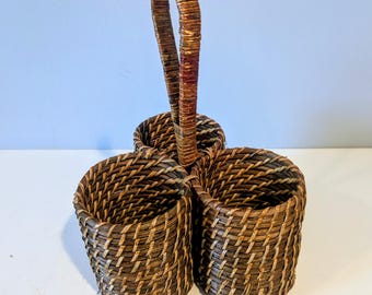 Rattan Utensil Holder/Flatware Caddy/Kitchen Storage Containers