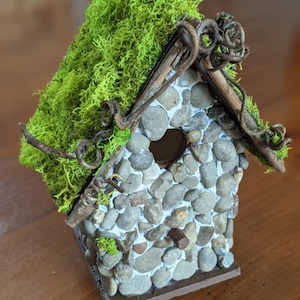 Mini &quot;Storybook&quot; Stone Cottage Birdhouse