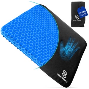 Sleepavo Memory Foam Seat Cushion for Sciatica, Coccyx, Back, Tailbone &  Lower Back Pain Relief