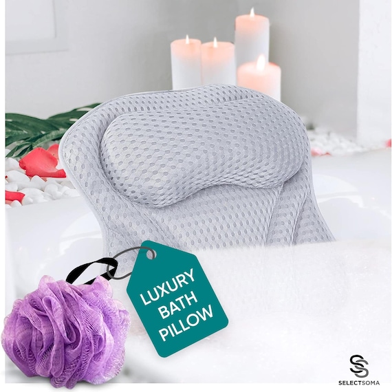 SelectSoma Bath Pillows for Tub Neck and Back Support - Bath Pillow for Bathtub - Bath Tub Pillow Headrest - Bathtub Accessories for Women