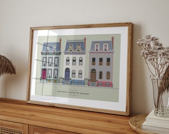 St Louis Print, Lafayette Square, Historic District, Historic Homes, Lafayette Park, Architecture Illustration, St Louis Art