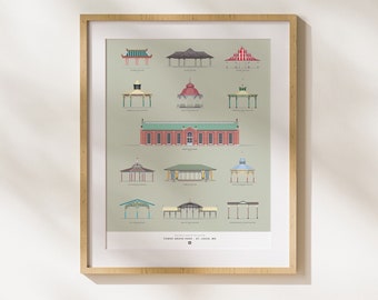 St Louis Print, Tower Grove Park, Pavilion & Shelter Collection, St Louis Art